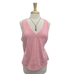 Buckle White Crow Pink Sleeveless V-Neck ABI Textured Tank Top Womens XL NEW NWT